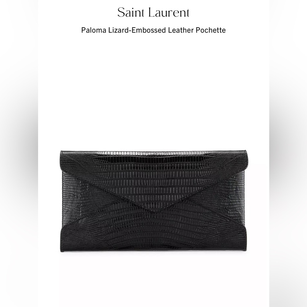 Brand new Saint Laurent Paloma Lizard-Embossed Leather Pochette